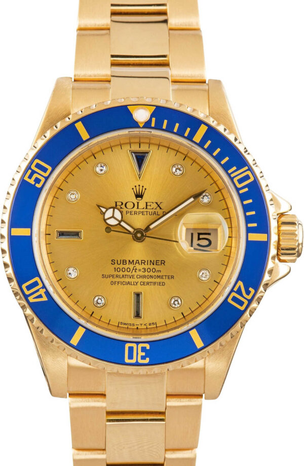 Rolex Submariner 16618 Champagne Serti